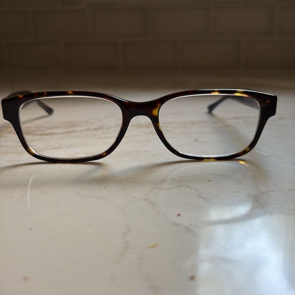 Tory Burch - Tortoiseshell Eyeglasses Frames with Orange Logo Case and Bag - Picture 2 of 7